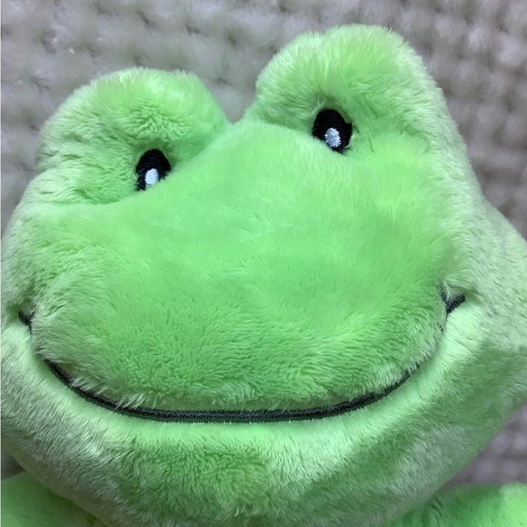 Gitzy Plush Frog Green Polka Dot Stuffed Animal w Rattle Toy Embroidered Eyes - Picture 10 of 12